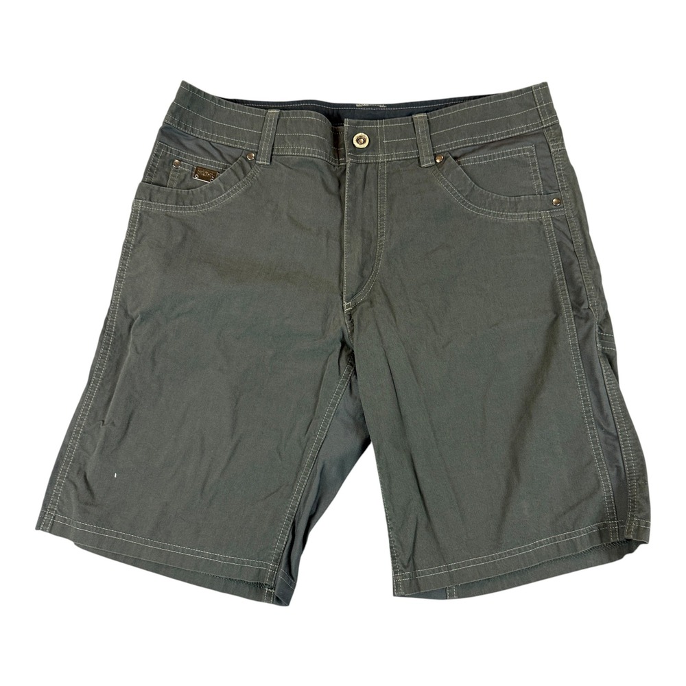 Kuhl Rydr Cargo Shorts Mens 34 Gray Cotton Blend Hiking Outdoor Utility Rugged